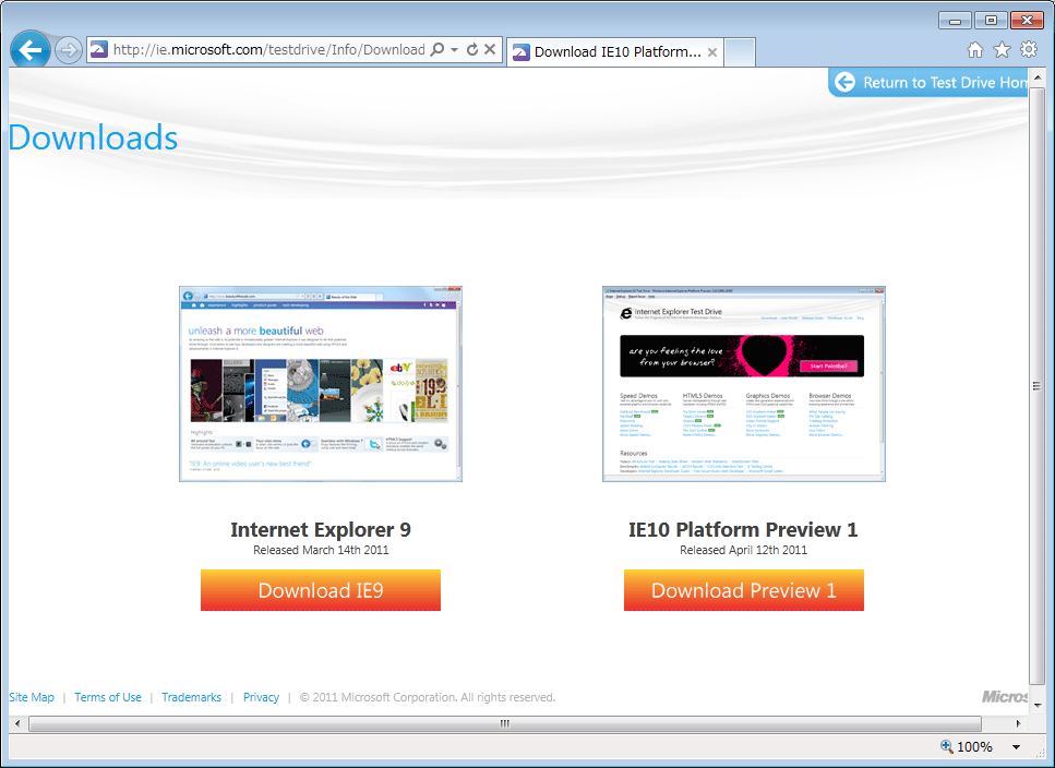 Internet Explorer 10 Platform Preview 1r[