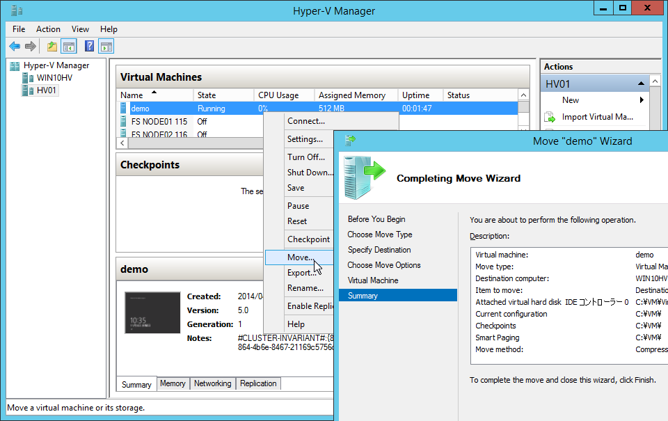 1@Windows Server Technical PrevieẃuHyper-V ManagerviHyper-V}l[W[jWindows Server 2012 R2 Hyper-VɃ[gڑAHyper-Vŉғ̉z}VVHyper-VɃCu}CO[Vňړ