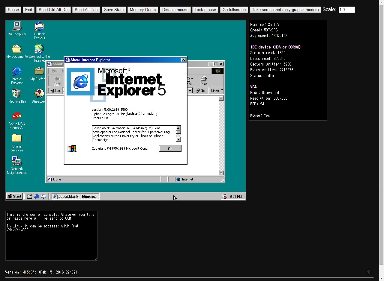 uInternet Explorer 5i5.00.2614.3500jvCXg[Ă܂BAcOȂC^[lbgڑ̓T|[gĂ܂ł