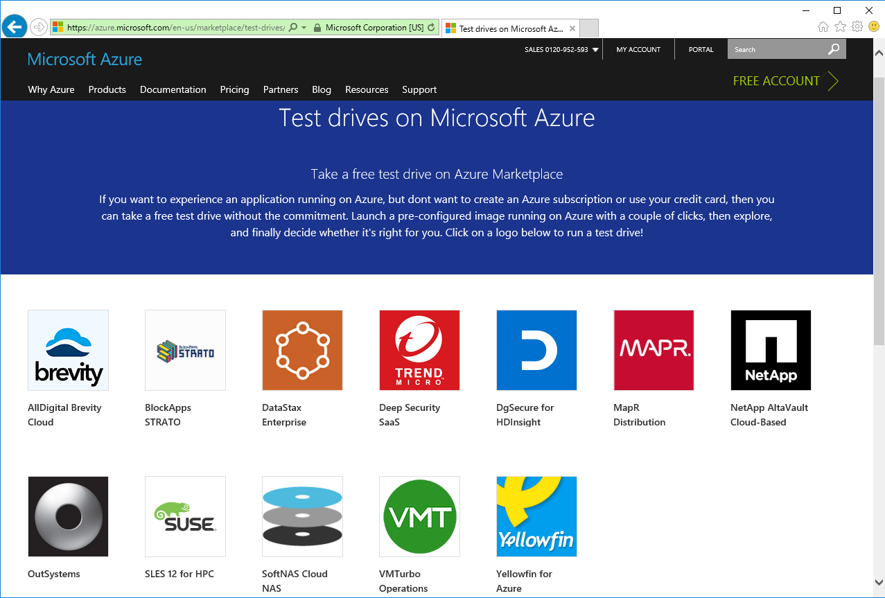 2@uTest drives on Microsoft Azureṽ|[^BSACRNbNăAvP[V̎pJn