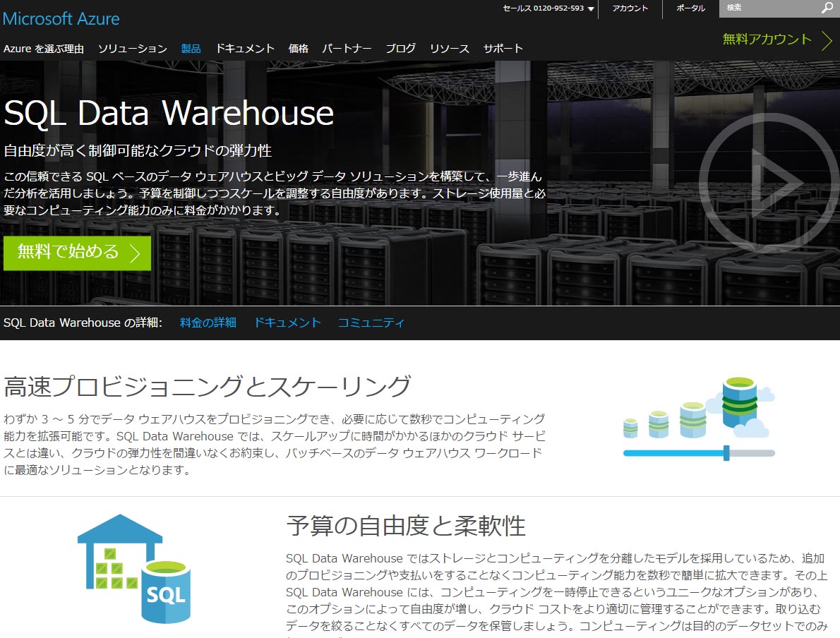uAzure SQL Data Warehousev