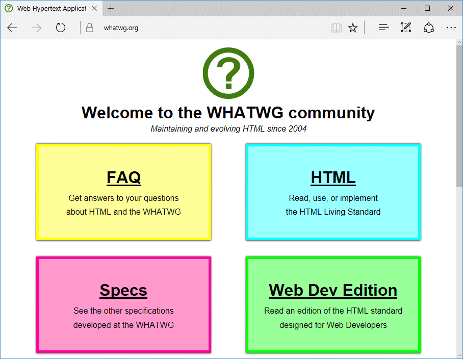 WHATWGTCgW3C肷HTML 5.xdlHTML Living StandardɂXibvVbgƂB
