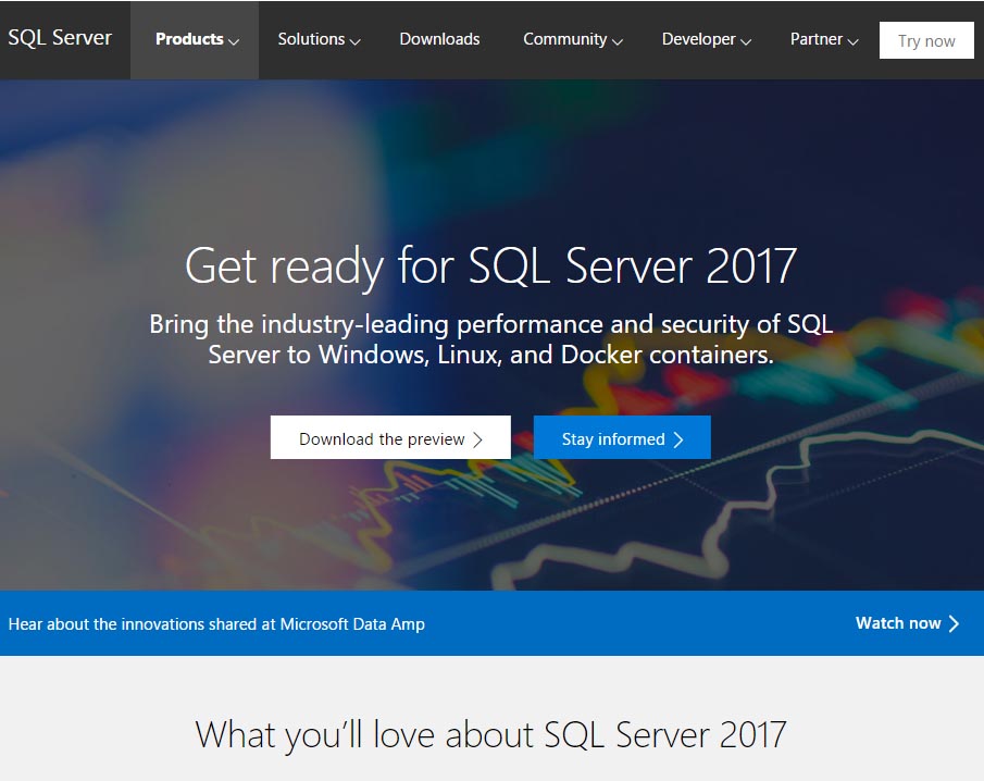 uSQL Server 2017v̏ڍׂCTP 2.0̃_E[h