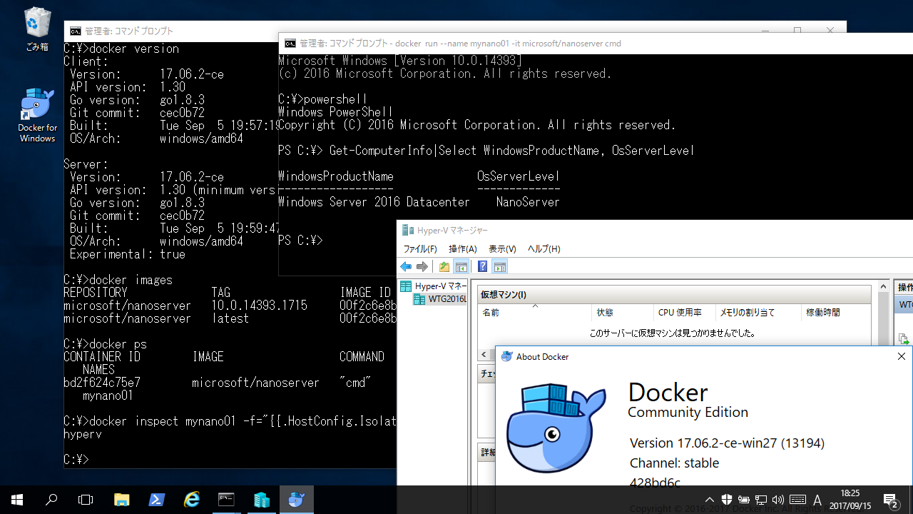 4@Docker for WindowWindowsReipDockerɐ؂ւAWindowsReiHyper-VReiŎsĂƂ