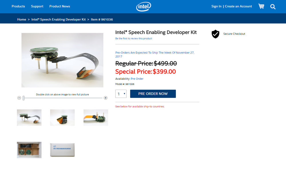 Intel Speech Enabling Developer Kit̗\񒍕y[W