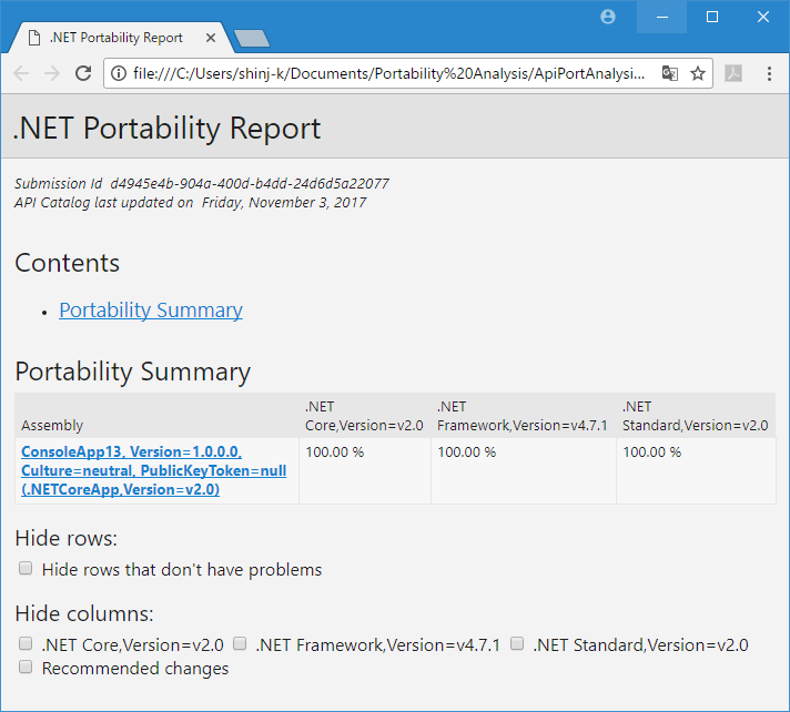 .NET Portability Analyzerɂ͌ʂHTMLƂĕ\