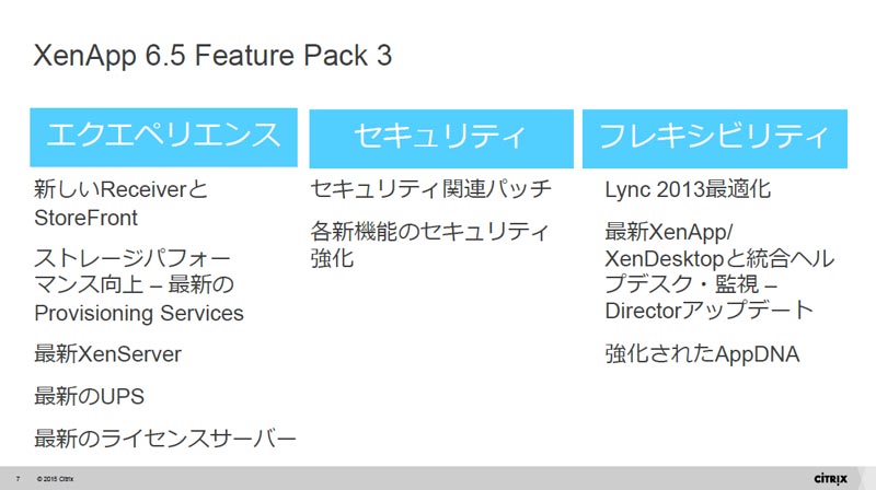 XenApp 6.5 Feature Pack 3̎ȋ@\