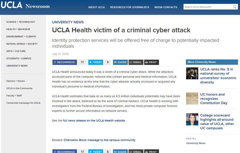 UCLA Health Systems̕񓹔\