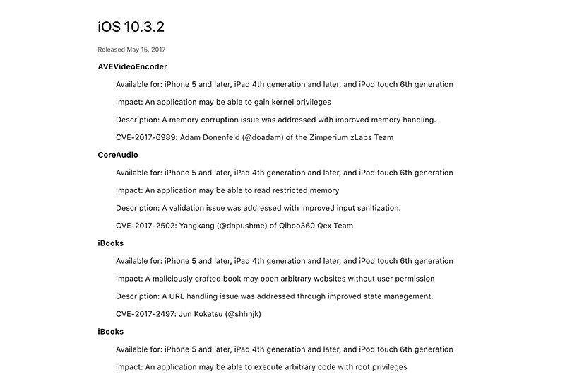iOS10.3.2ɃAbvf[g