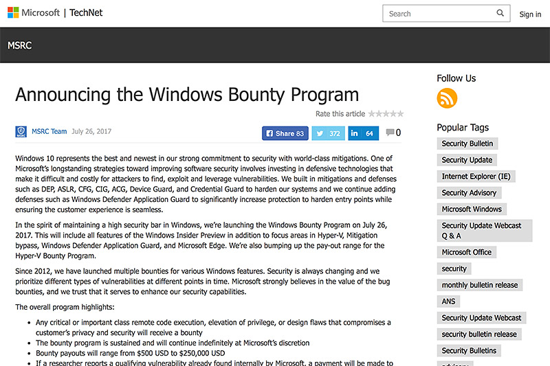 Windows Bounty ProgramWindows Insider Preview̑S@\ǉꂽ