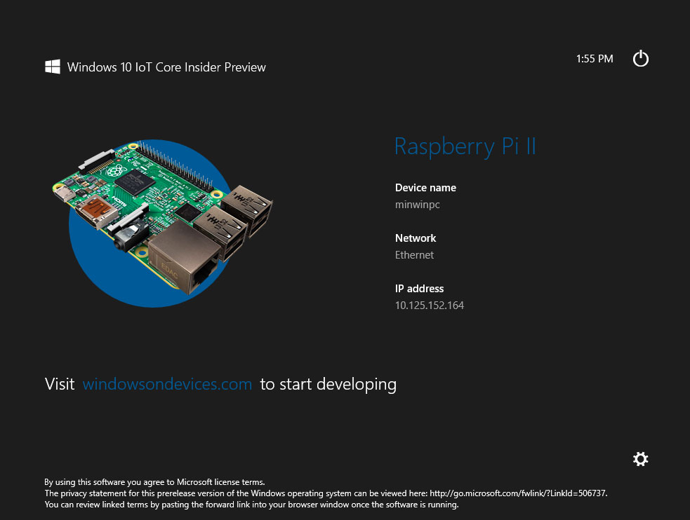 Raspberry Pi 2œuWindows 10 IoT Corevvr[ł񋟊Jn