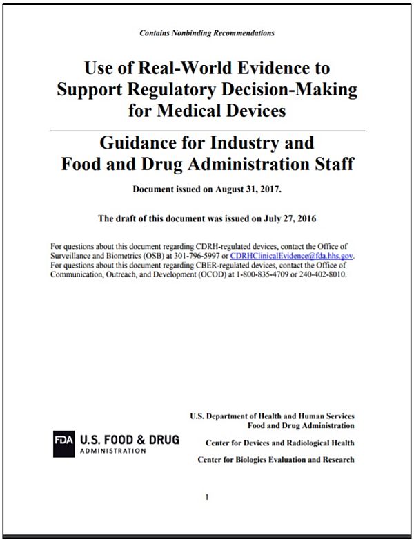 }1@čFDAuË@̋KɌWӎvx郊A[hGrfXp - ƊEѐHiiǃX^btKC_XviNbNŊgj oTFFDAuUse of Real-World Evidence toSupport Regulatory Decision-Making@for Medical Devices - Guidance for Industry and Food and Drug Administration Staff.vi2017N831j