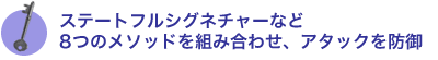 ステートフルシグネチャーなど8つのメソッドを組み合わせ、アタックを防御