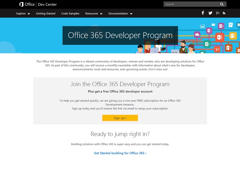 Office 365 Developer ProgramWeby[WsNbNŊgt