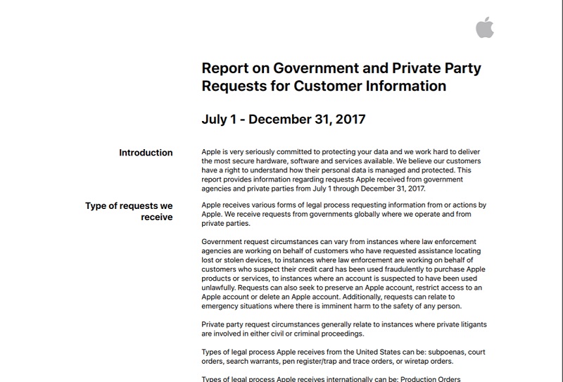 uApple transparency reportvs摜NbNŊgt