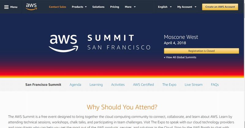 uAWS Summit 2018v̌WebTCgsNbNŊgt