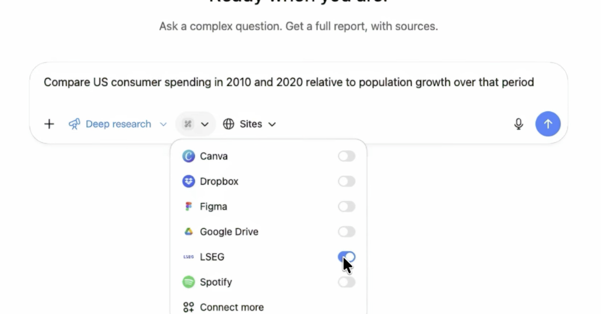 OpenAI�AChatGPT�́udeep research�v�������@GPT-5.2�x�[�X�Ń\�[�X�w�肪�\��