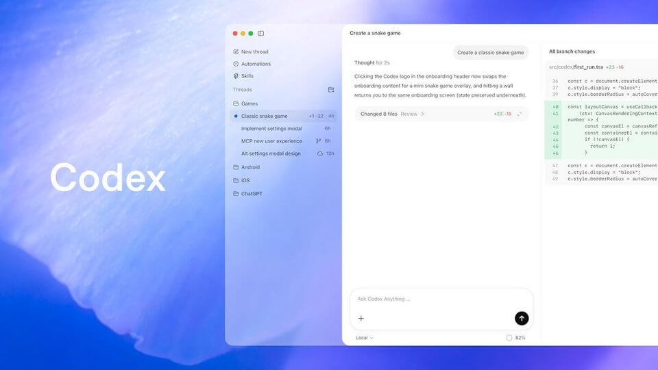 OpenAI�AmacOS�ŁuCodex�v�A�v�������J ����AI�G�[�W�F���g�̓����Ǘ���GUI�Ŏ���