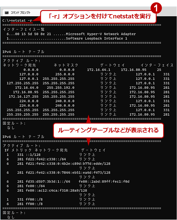 netstat́u-rvIvVŃ[eBO𒲂ׂ