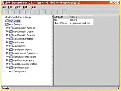 画面4 LDAP Browserで見たディレクトリ構造