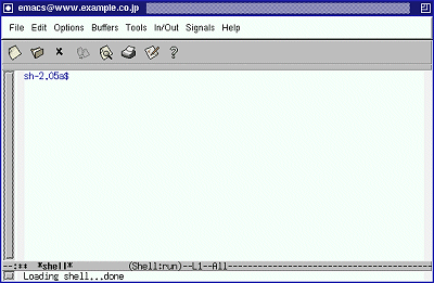 画面1 Emacsの画面（拡大）