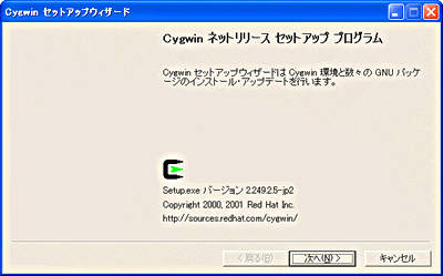 画面3　日本語化されたsetup.exeの画面