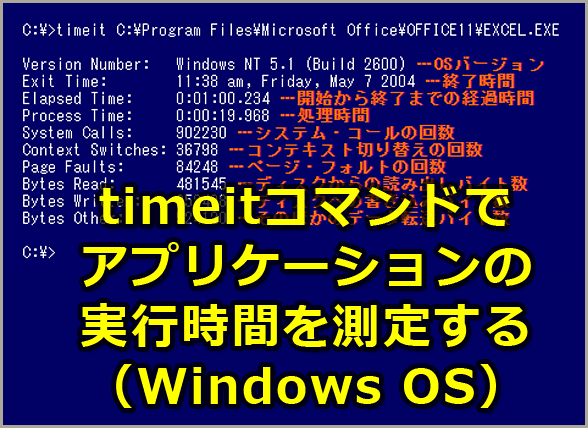 timeitR}hŃAvP[V̎sԂ𑪒肷iWindows OSj