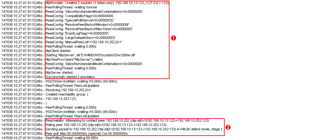 Windows TimeT[rX̏2Windows Time ServervoC_̃[hNTPT[oւ̓B̊mFsB@i1jWindows Time ClientvoC_ServervoC_̐ݒ肪B@i2jQƐNTPT[oւ̓BmFA|[OsB