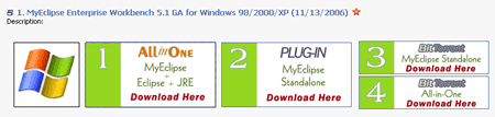 図1　Windows版MyEclipse の All-in-One をクリック