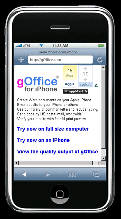 gOffice for iPhonẽTCg