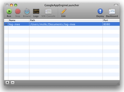 Mac OS Xで動作する「GoogleAppEngineLauncher」