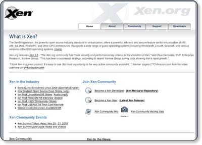 Welcome to xen.org home of the Xen hypervisor the powerful open source industry standard for virtualization. via kwout