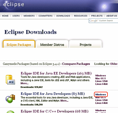 図2　Eclipse Downloads