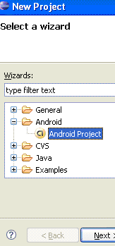 図12　［Android Project］を選択