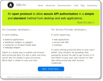 OAuth | An open protocol to allow secure API authorization in a simple and standard method from desktop and web applications. via kwout