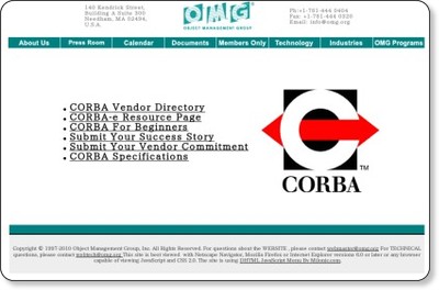 Welcome To The OMG's CORBA Website via kwout