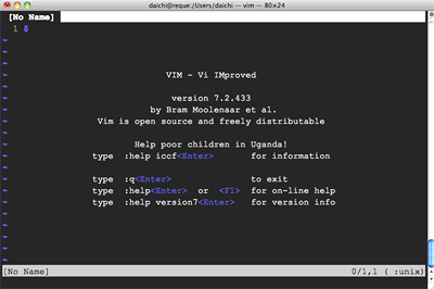 画面8　/opt/local/bin/vim - MacPortsからインストールしたより新しいバージョンのVim
