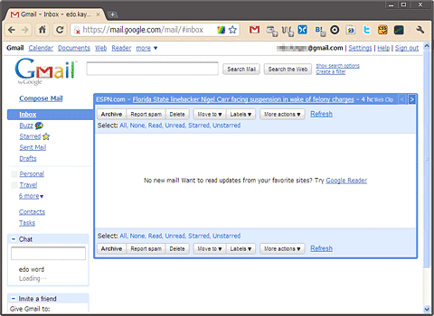 Windows版 Google Chromeで同じGmailアカウントにログインした状態