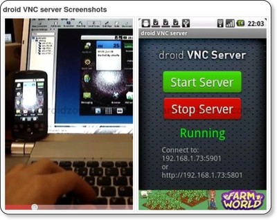 droid VNC server - Android via kwout