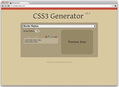 CSS3のプロパティが試せるCSS3 Generator
