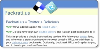 Packrati.us = Twitter + Delicious