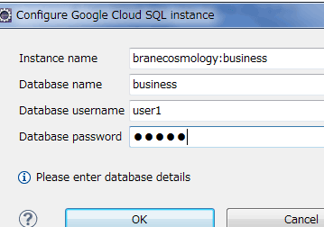 図8　Cloud SQLインスタンスの設定画面