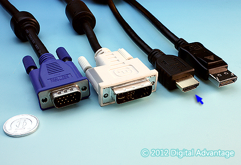HDMI Type Aコネクタと、その他のディスプレイ用コネクタとの比較