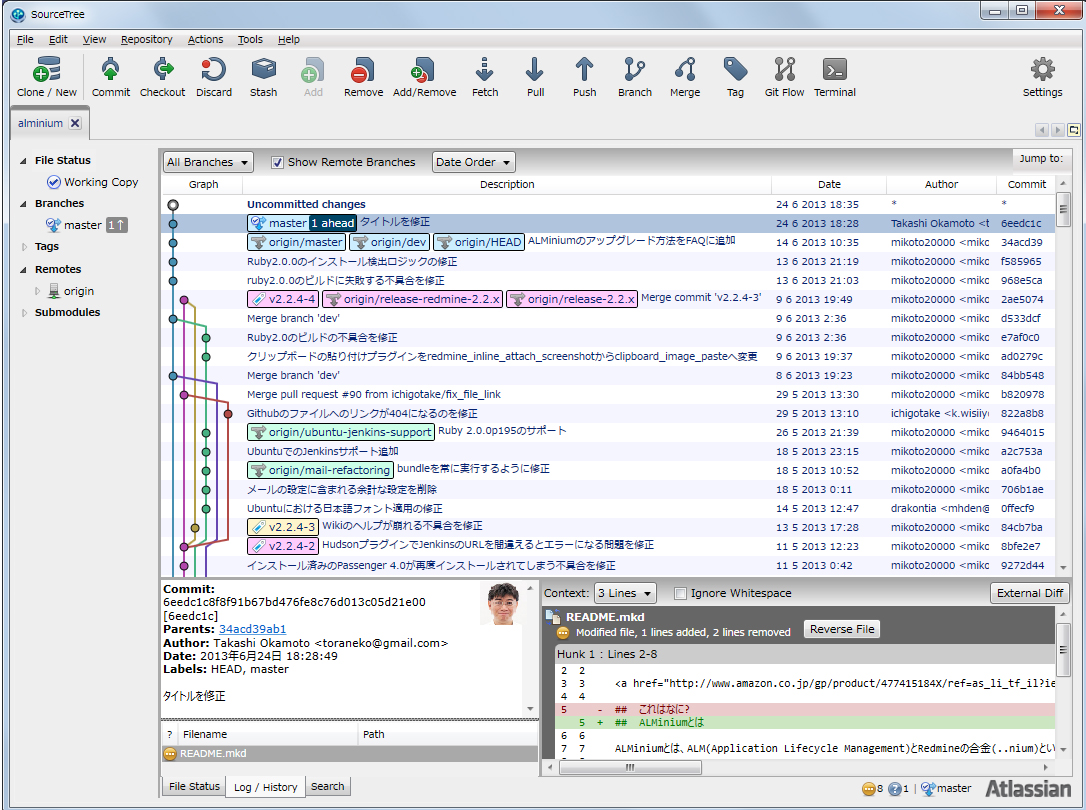 これでgitも怖くない Guiでのバージョン管理が無料でできるsourcetreeの7つの特徴とは ユカイ ツーカイ カイハツ環境 31 1 3 ページ It