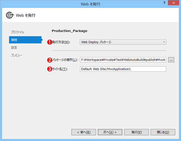 ms@nɁmWeb Deploy pbP[Wnw