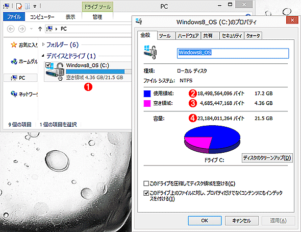 あるタブレットPCのディスクの利用状況