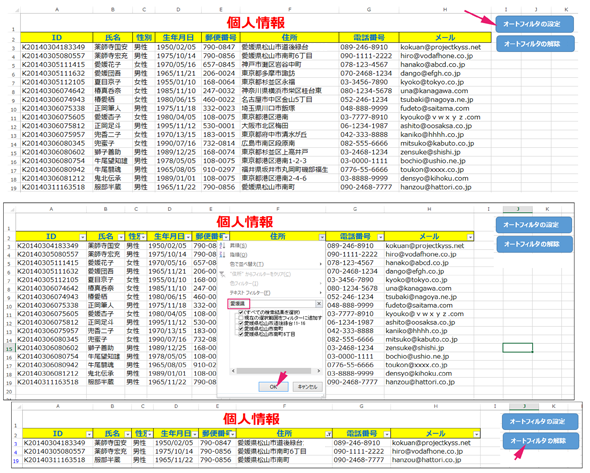 Excelのオートフィルターでデータ抽出条件を設定 解除 Vba マクロ便利tips It