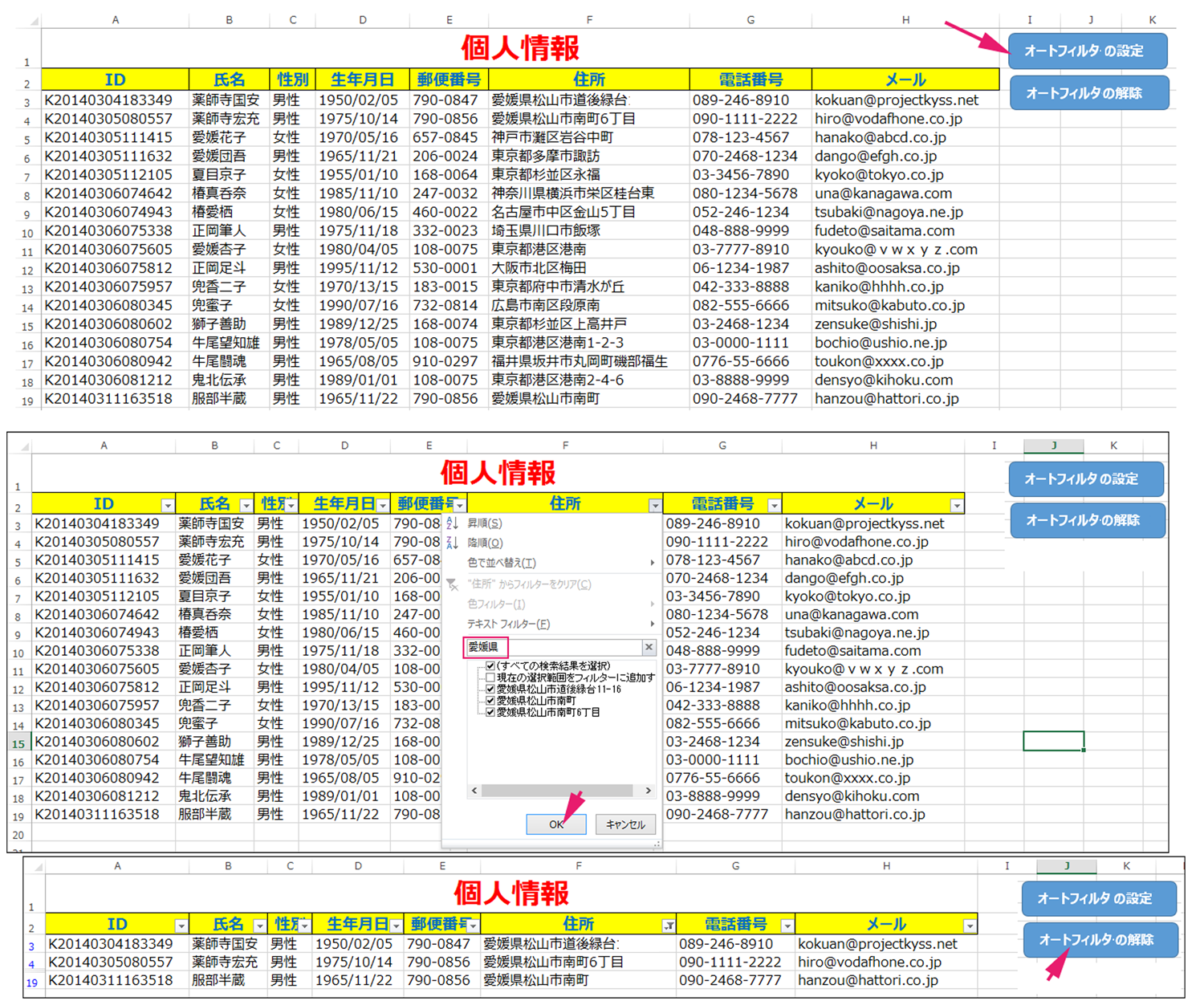 Excelのオートフィルターでデータ抽出条件を設定 解除 Vba マクロ便利tips It