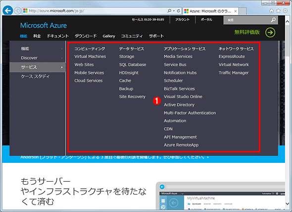 Microsoft Azureのサービス名の一覧