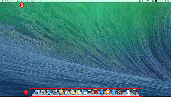 Mac OS Xのデスクトップ画面